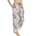 thumbnail image 2 of Naloa Lilies Flowers Print Women’s Ultra-Soft Comfy Pajama Lounge Pants with Pockets & Drawstring, 2 of 8