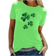 thumbnail image 1 of Besolor T-Shirts de la Saint-Patrick pour Femmes Été Col Rond Manches Courtes Tuniques Tops Décontractés Blouse Graphique Ample, 1 of 6