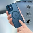 thumbnail image 4 of for iPhone 12 Case, iPhone 12 Pro Case, [Compatible with Magsafe] Slim Fit Shockproof Translucent Matte Protective Women Men Girls Boys Case Cover for iPhone 12/12 Pro 6.1'', Blue, 4 of 16