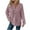 Pink, variant on QQAMB Sweatshirts for Women Waffle Knit V-Neck Button Solid Color Drawstring Fall Trendy Thin Hoodies Sweatshirts