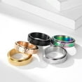 thumbnail image 4 of HIJONES Men Women's Stainless Steel Irregular Surface Turnable Ring Dainty Anti Anxiety Stress Relief Rings Christmas New Year Gifts Silver Size 11, 4 of 5