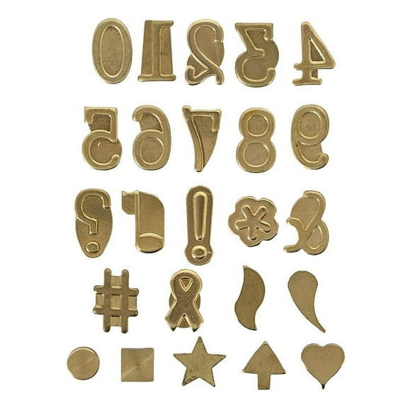 24-Piece Hot-Stamps Uppercase Alphabet Set for Branding and Personalization of Wood