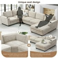 thumbnail image 4 of 119" Modular Sectional Sofa, Oversized U-Shaped Couch with Cup Holders and Chaise Lounge, 6 Seater Chenille Cloud Couch with 25in Deep Seat, Beige, 4 of 7