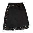thumbnail image 5 of Suede Skirt for Women High Waisted Fringe Bodycon Mini Skirt Western Cowgirl Country Concert Outfits, 5 of 5