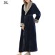 thumbnail image 3 of Unisex Long Toba Albornoz Salón Invierno Otoño Casual Casual Camino Campo de dormir Ropa de dormir Piel transpirable Elástico Housecoat Azul azul marino XL Eigraketly HA011311-12, 3 of 7