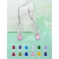 thumbnail image 5 of VESITIM Celtic Dangle Drop Earrings Sterling Silver Gemstones Good Luck Celtic Knot for Women Rhodium Plated Jewelry with October Birthstone Created Pink Tourmaline, 5 of 7