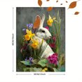 thumbnail image 3 of Qisvanset White Rabbit Daffodils Irises Canvas Print 15.75x11.81 Inches, 3 of 8