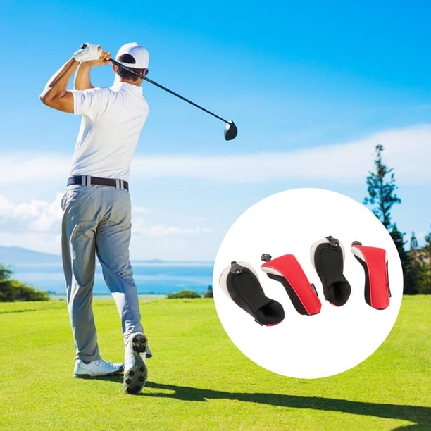 Juego de de golf híbridos de malla con etiqueta de número, protector de regalo de golf, juego duradero rojo Sharpla Casco de palo de golf