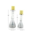thumbnail image 3 of DecMode 2 Candle Gray Glass Handmade Bubble Pillar Candle Holder, Set of 2, 3 of 9