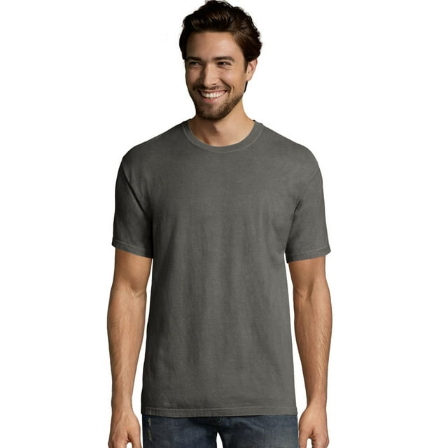 Hanes T-Shirt à Manches Courtes Teint en Pièce ComfortWash pour Hommes Grande Taille, 2TG