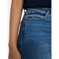 thumbnail image 5 of Time and Tru Women's High Rise Straight Leg Cuffed Jeans, 26.5" Inseam, Sizes 0-20, 5 of 5