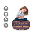 thumbnail image 2 of Ethnic Storage Toy Bag Chair, Inspired Repeating Folkloric Pattern with Colorful Traditional Motifs, Stuffed Animal Organizer Washable Bag, Large Size, Multicolor, by Ambesonne, 2 of 3