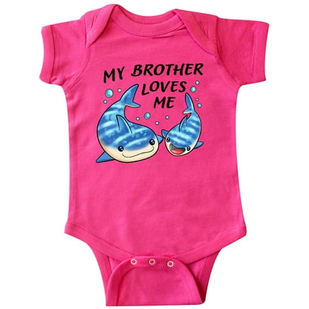 

Inktastic My Brother Loves Me- whale shark Gift Baby Boy or Baby Girl Bodysuit