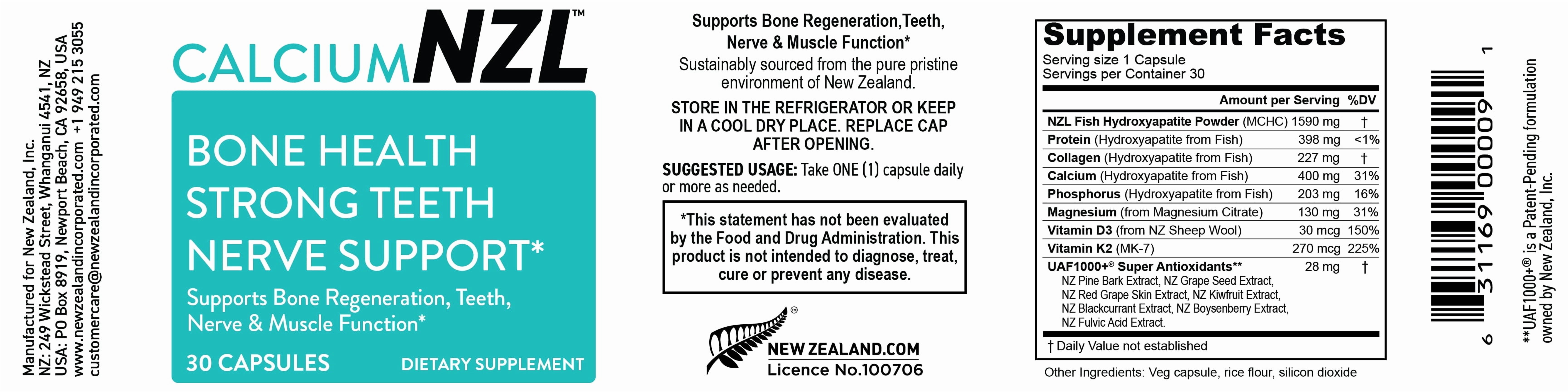 OMEGANZL Omega-3 Natural Joint Relief Supplement Natural Muscle Support, Green-Lipped Mussel Oil Joint Support, No Fishy Aftertaste, 60 Softgels Plus one Bottle of Calcium Plus 30 Capsules
