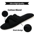 thumbnail image 3 of BERANMEY Comfy Slippers for Women Memory Foam House Bedroom Shoes Corduroy Bow Crossbands Slide Slipper Shoes Open Toe Slip On Sole Slippers SoftTrendy Gift Slippers, 3 of 10