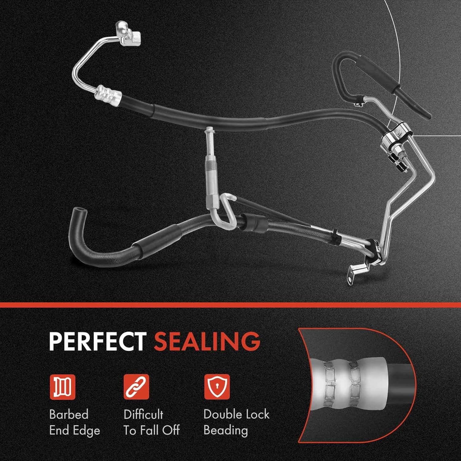 A-Premium Power Steering Hose Pressure & Return Hose Line Assembly Compatible with Infiniti M35 2006-2008 RWD Replace# 49710EH100, 49710EH10A