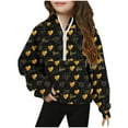 thumbnail image 1 of Sudadera sin capucha, mediana, grande, con media cremallera, cuello redondo, manga larga, jersey corto, sudaderas de polar para niñas de 5 a 14 años, blusa de poliéster, 1 of 4