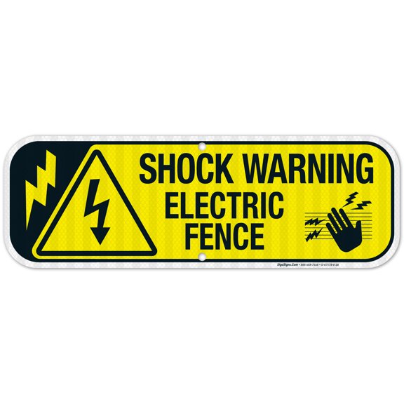 Shock Warning Electric Fence Sign,