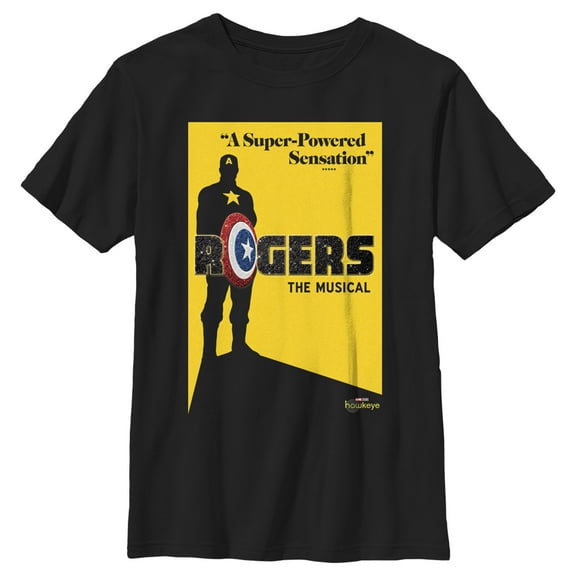 Boy's Marvel Hawkeye Rogers The Musical Graphic Tee Black X Small