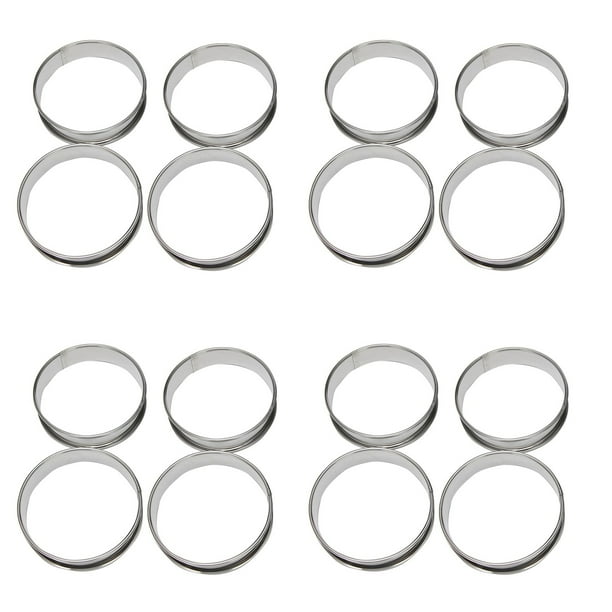 Anillos de Muffin de 4 Pulgadas Anillos de Crumpet, Juego de 40 Moldes de Anillos de Muffin de Acero Inoxidable Anillos de Tarta Enrollados Dobles Anillo de Tarta Redondo