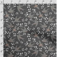 thumbnail image 3 of Soimoi Bird Printed, Japan Crepe SatinFabric, by The Yard 54 Inch Wide, Decorative Sewing Fabric for Dresses Kimonos Gowns, Gray, 3 of 5