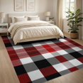 thumbnail image 3 of ODIKA 8'x10' Washable Area Rug Non-Slip Chair-Friendly Mat Plaid Bold Farmhouse Tartan Grid Checked Checkered Striped Christma for Dining Room, Large Office, Lounge, 3 of 7