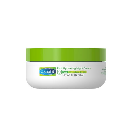 Cetaphil Rich Hydrating Night Cream, With Hyaluronic Acid, Face Moisturizer For Dry Skin, 1.7
