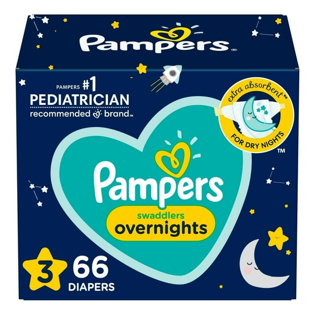 Pañales desechables Pampers nocturnos etapa 3 overnights 66 piezas