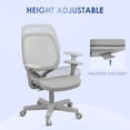 thumbnail image 4 of Grey Mesh Office Chair - Small Computer Desk Chair with Adjustable Height, Swivel & Castors - Ergonomic Seating for Home & Office Use - 21.7" x 18.9" x 37.2", 4 of 7