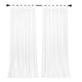 thumbnail image 2 of Kate Aurora Tulip Tab Top Earth Toned Semi Sheer Curtain Panel - 63 in. Long, White, 2 of 4