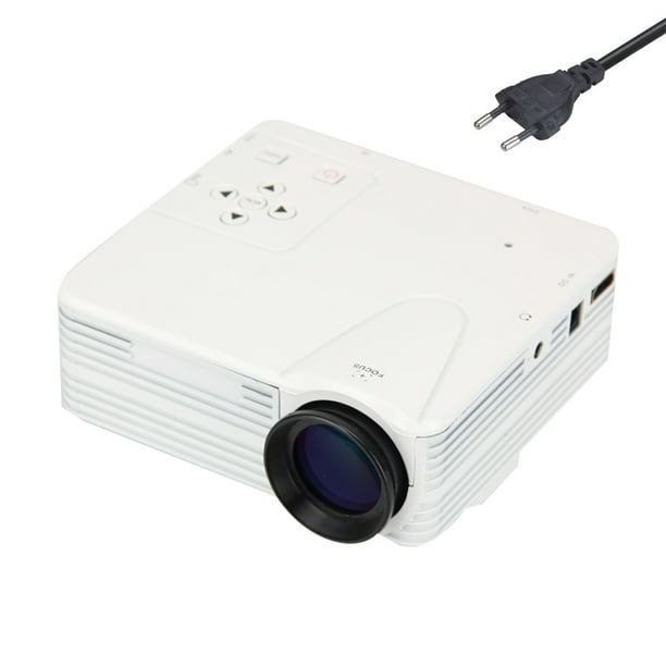 Mini proyector LED portátil 1920 x 1080 píxeles Full HD 1080P Proyector multimedia Video Película Cine en casa Enchufe de la UE Vogacara EL0883-06B