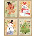 thumbnail image 5 of PixonSign Framed Wall Art Christmas Holidays Seasonal Posters, Set of 4 Cute Snowman, Christmas Tree, Polar Bear Illustrations Wall Decor, Adhesive Canvas Prints for Home Decor - 11"x14" Natural, 5 of 5