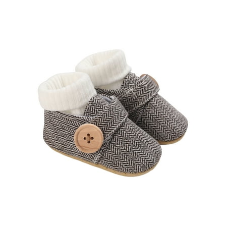 

One opening Winter Thermal Baby Girls Boys Flat Shoes Soft Sole Non-slip Toddler Shoes