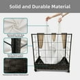 thumbnail image 3 of 110L Double Laundry Hamper with Lid, Laundry Basket with Rolling Wheels, Handwoven PP Rattan and Metal Frame Clothes Hamper, Removable Liner Bags, for Laundry Room, Bedroom, Bathroom, 3 of 4