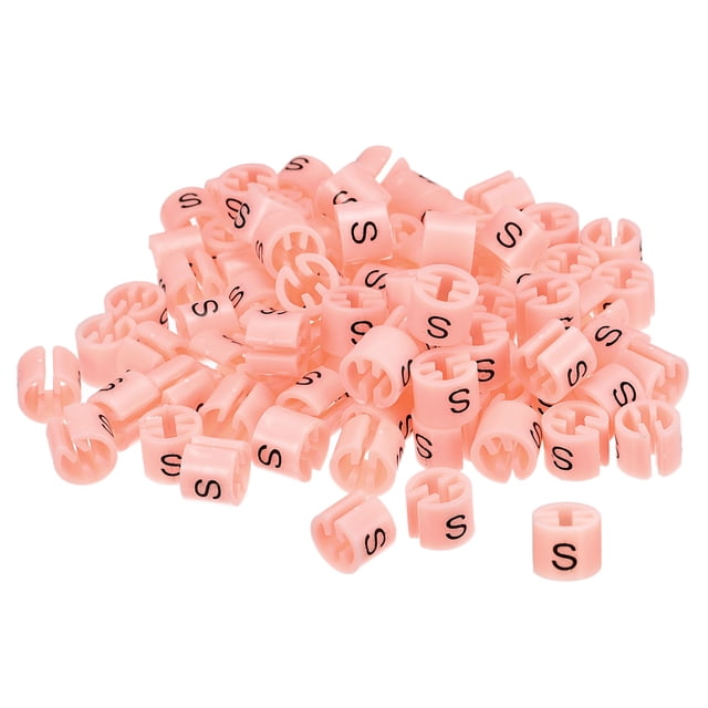 Ropa Colgador Marcador Unique Bargains S Tamaño etiqueta Ajuste 3,5mm Varilla Rosa paquete de 100