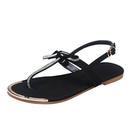 

wofedyo Sandals Women Women S Sandals Ladies Vintage Outdoor Buckle Flip Flops Sandals For Women Flat Shoes Sandals For Women