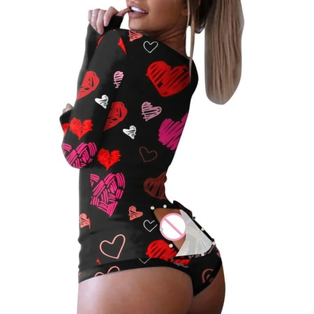

ZIZOCWA Comfy Sets For Women Sleep Wear For Women Pajamas(Fully Love Button Ladies Slim Snap One-Piece Disassembled) Comfortable Shorts Printed Style Flap Women S Jumpsuit Casual Nights Women S