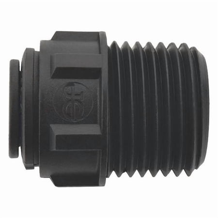 Push-Fit Adapter Fitting 3/8 in Tube Size Polypropylene Black 10 PK PP011224E