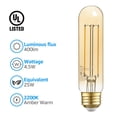 thumbnail image 4 of TORCHSTAR 12 Pack Dimmable Vintage Edison Bulbs, UL Listed T10 LED Bulb, Filament Light Bulb, 4.5W, 400lm, E26 Base, CRI90, 2200K&nbsp;Amber&nbsp;Warm, 4 of 7