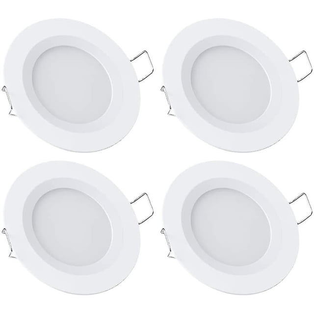 Motorhome Boat 12v 4 X Led Luces de techo empotradas, 3w 3200k Regulable Full Aluminio Downlights Afortunado Sencillez