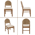 thumbnail image 6 of Guyou Mid Century Rattan Dining Chairs - Set of 2, Woven Paper Rope Back& Wood Frame Side Chairs for Kitchen, Dining Room & Farmhouse, 19" Wide, White Seat/Log Legs, 6 of 7