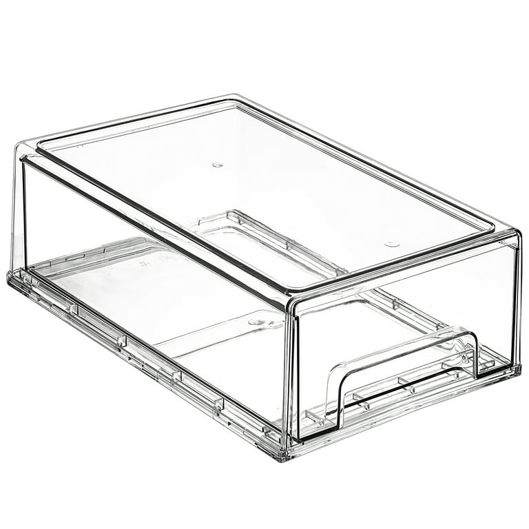 Sorbus Clear Stackable Pull Out Refrigerator Organizer Bins (2