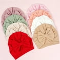 thumbnail image 6 of Soft Hat for Baby Turban Hat Big Bow Bone-less Hat Fashion Headwear for Infant 0-12M Bow Hat Shower Gift, 6 of 8