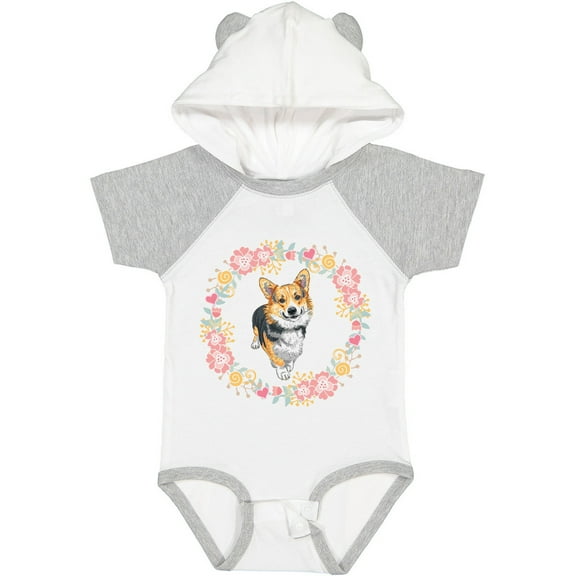 Inktastic Corgi Wreath for Dog Lovers Girls Baby Bodysuit