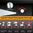 thumbnail image 4 of FiveBox Magnetic Rechargeable LED Work Light, 2500LM Ultra-Light Bright Foldable Portable Flood Light with 360° Rotation Stand, 5 Modes Flashlight Spotlight for Car Repairing Camping Emergency, Red, 4 of 7