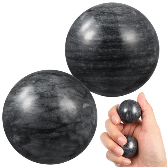 MLINS 2Pcs Round Jade Baoding Balls 1.38In for Traditional Fitness and Hand Massage