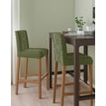 thumbnail image 2 of Japanese Bar Stool Covers Set of 6, Green Rustic Retro Pastoral Floral Leaves Stretch Washable Bar Chair Covers with Backs, Removable Pub Counter Height Chair Cover for Kitchen Dining Room Cafe, 2 of 7