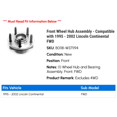 thumbnail image 2 of Front Wheel Hub Assembly - Compatible with 1995 - 2002 Lincoln Continental FWD 1996 1997 1998 1999 2000 2001, 2 of 3