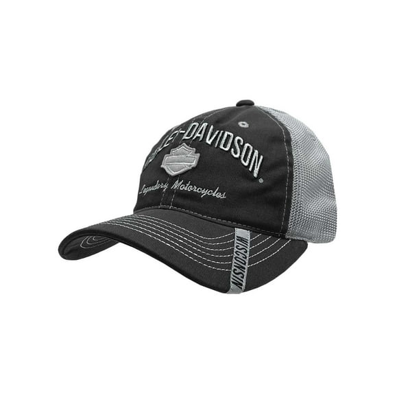 Harley-Davidson Men's Baseball Cap, H-D Bar & Shield Mesh Hat w/ Distrssed Bill, Harley Davidson
