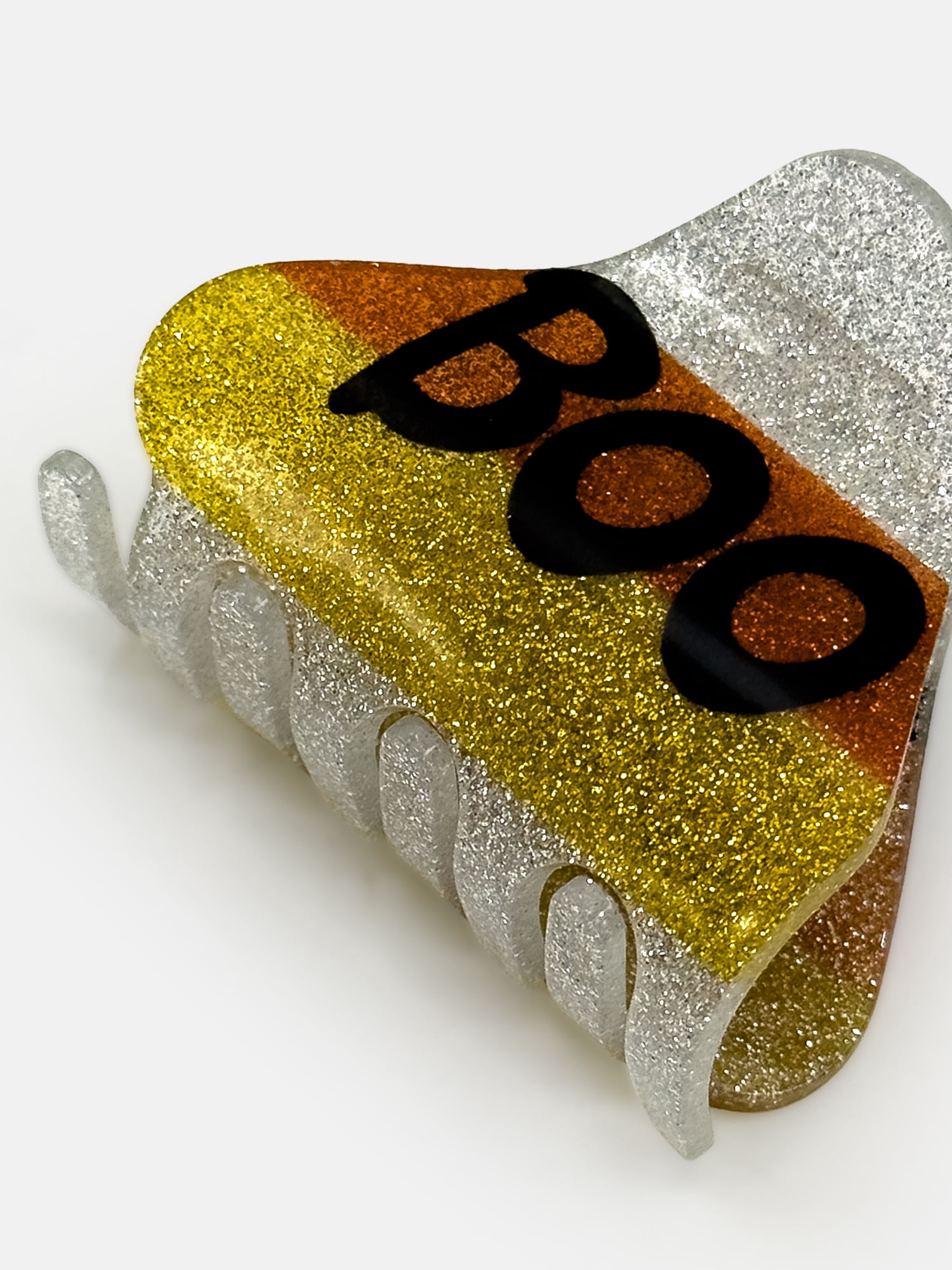 Way To Celebrate Boo Candy Corn Acrylic Hair Claw, Orange Multi